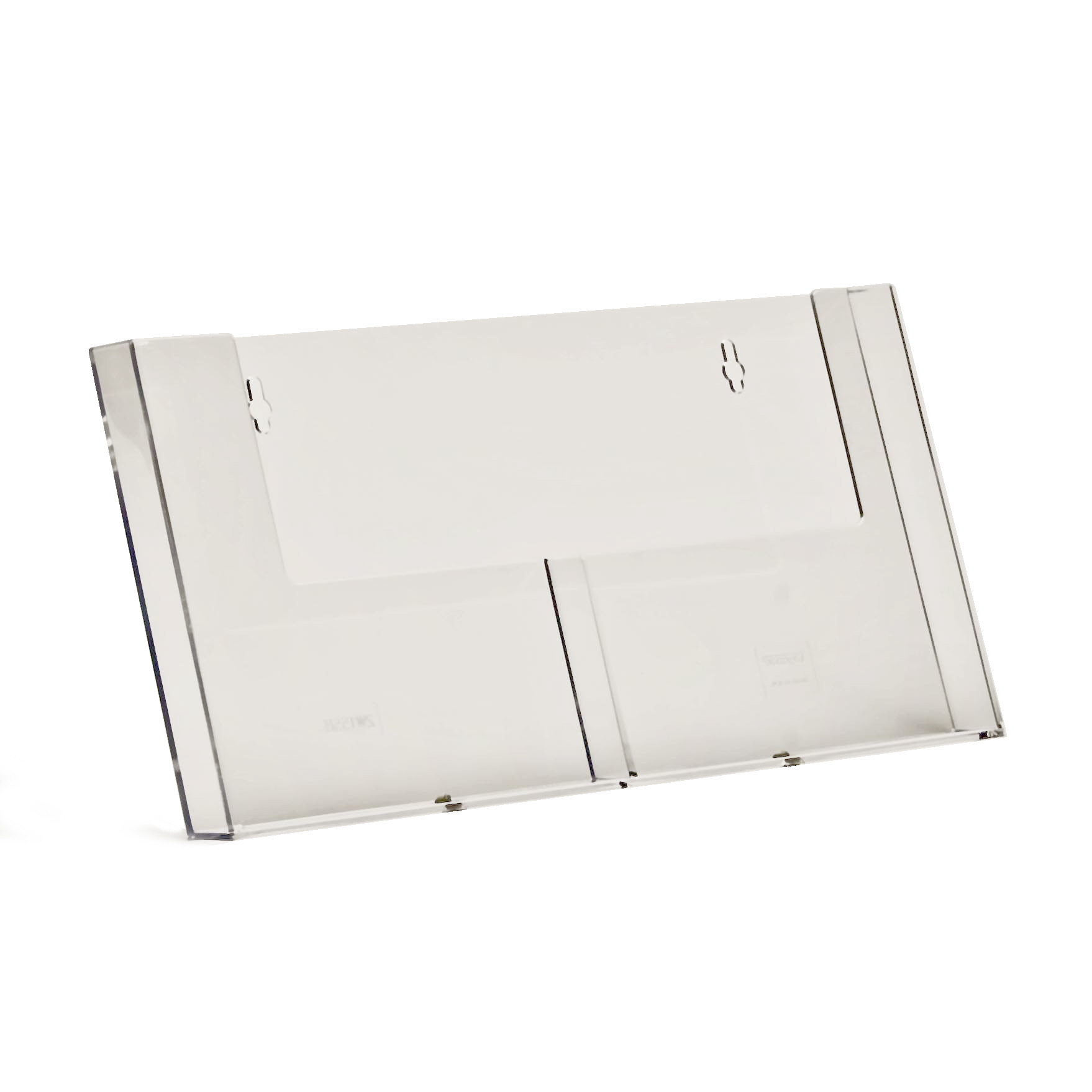 Prospekthalter Wand 2fach nebeneinander