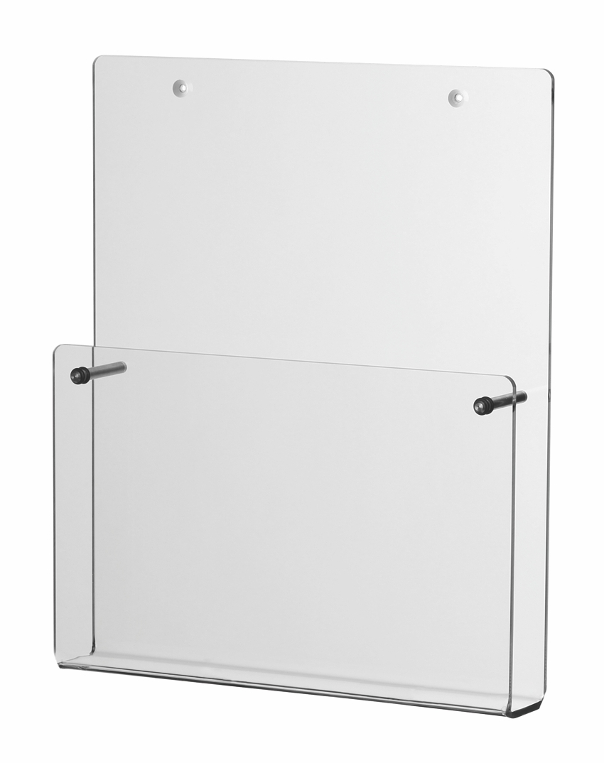 Prospekthalter Wand 1fach mit Edelstahlhaltern
