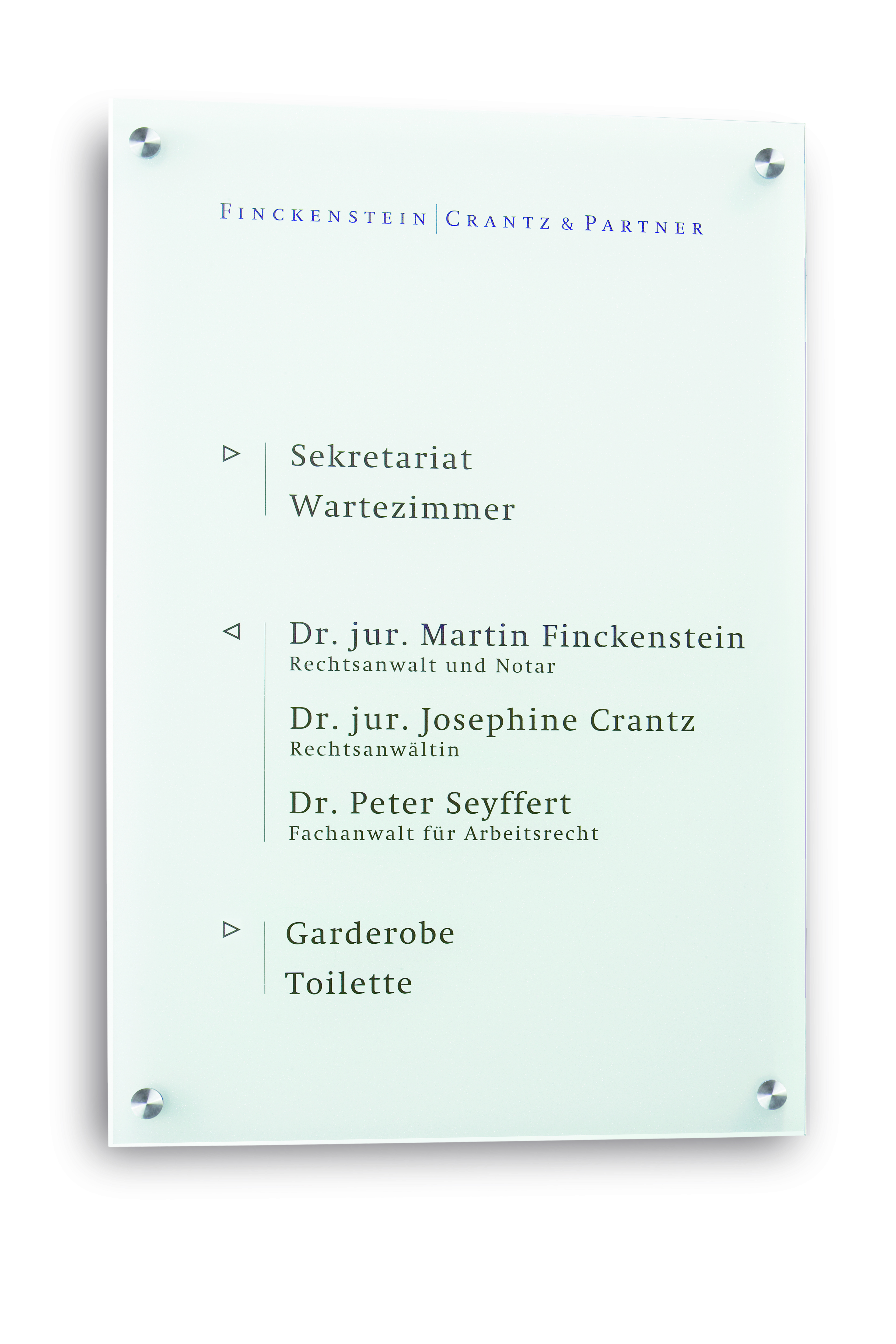 Infotafel / Wegweiser CRISTALLO satiniert