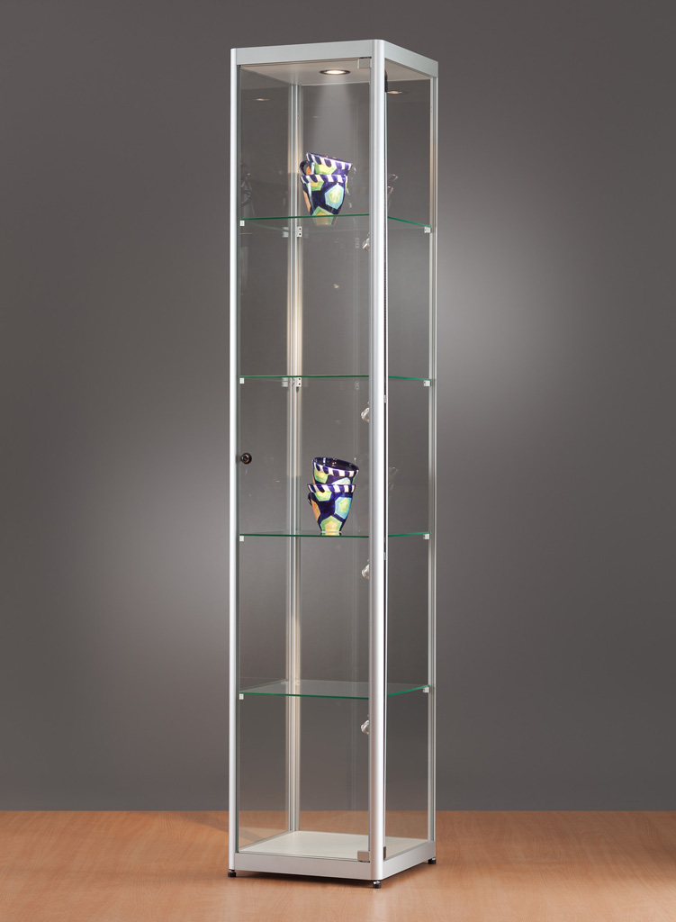 Bodenvitrine 24 4eckig beleuchtet Decke + Seite